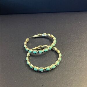 Turquoise Color Hoop Earrings